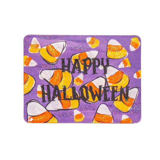Happy Halloween candy corn magnet round top collection 