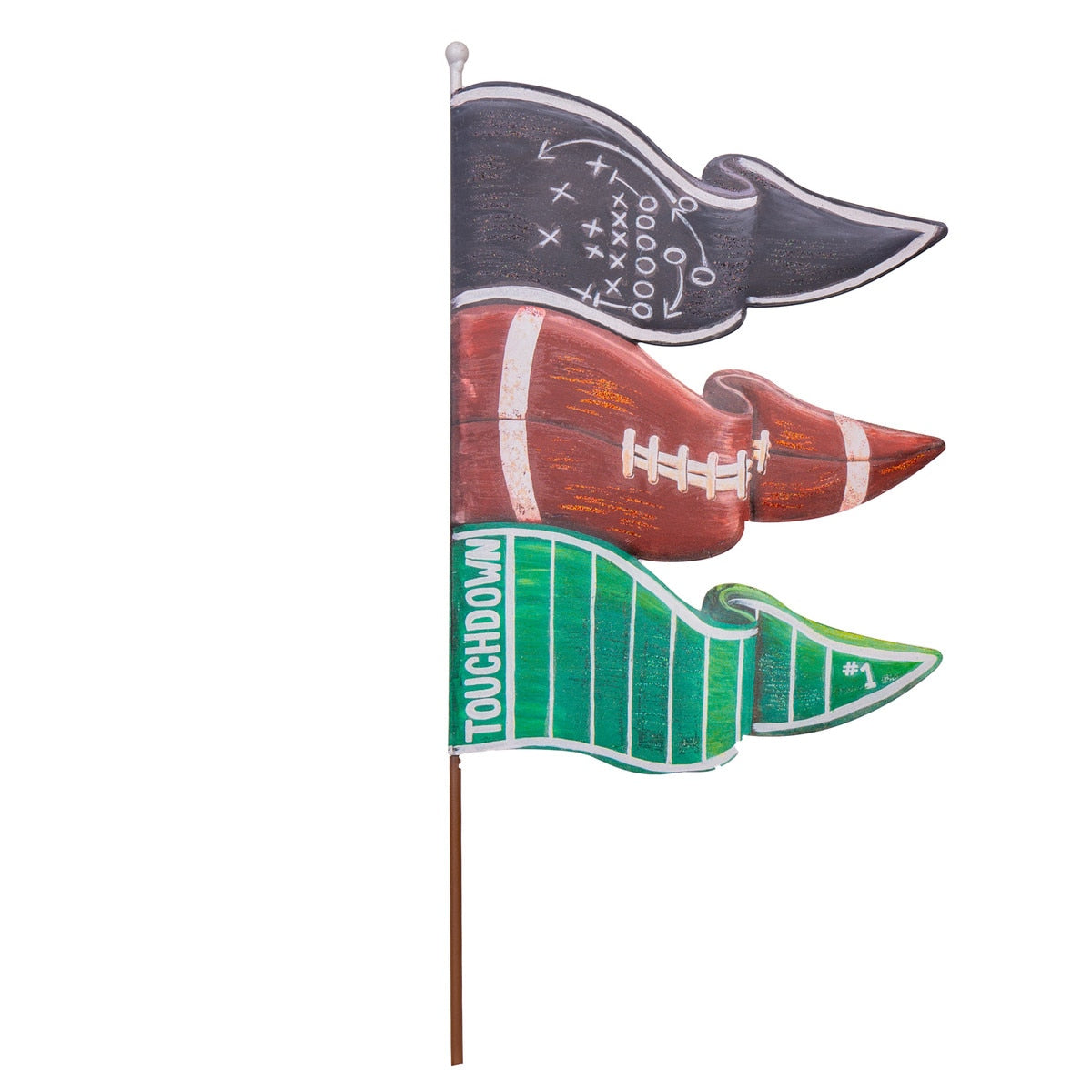 Round Top Designs Stake Football Pennants Fall