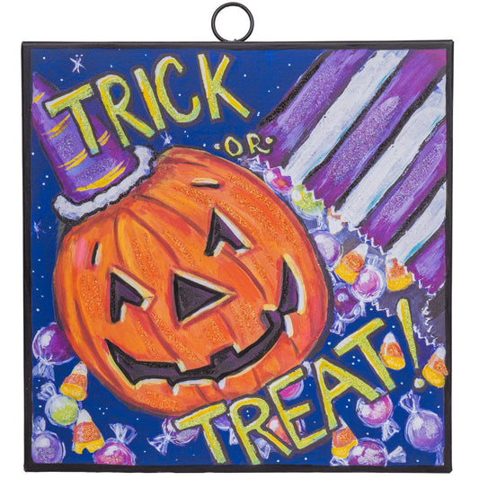 trick or treat candy and pumpkin mini gallery hanger round top collection 