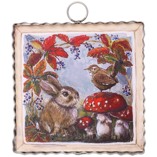 Round Top Mini Mushrooms & Bunny