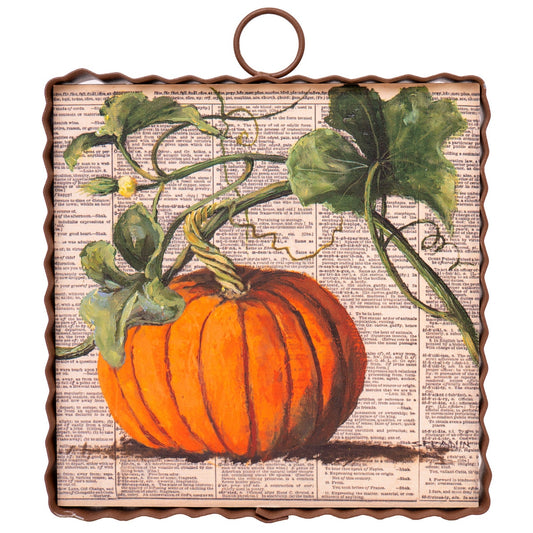 Round Top Print Mini Pumpkin Words