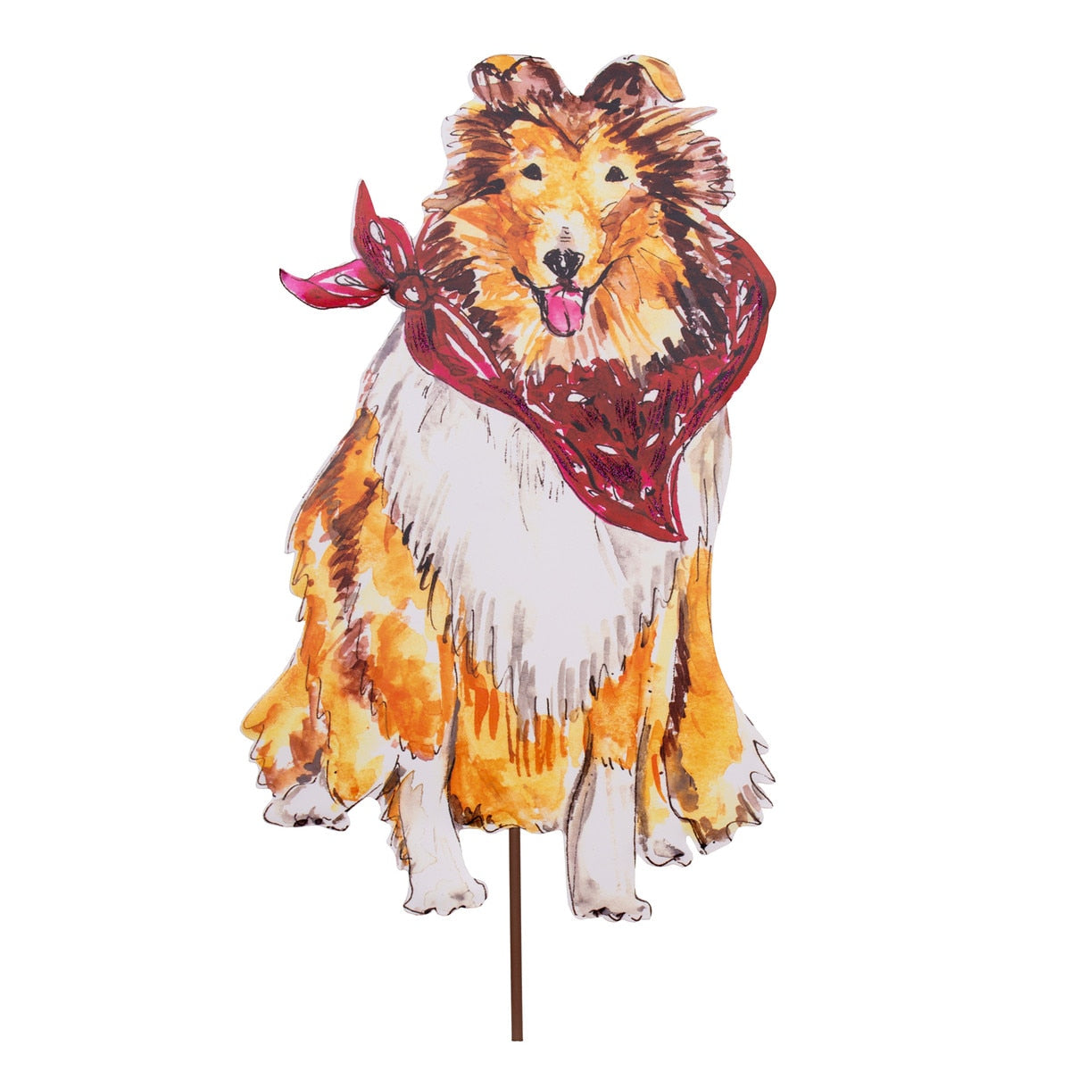 Round Top Stake Collie Dog