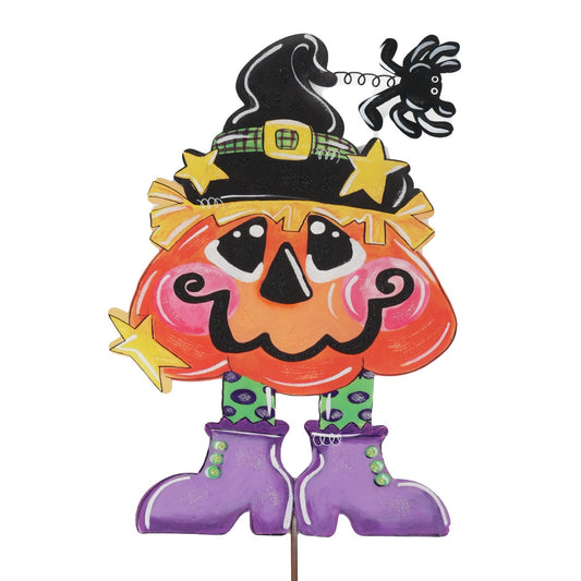 pumpkin witch stake round top collection 