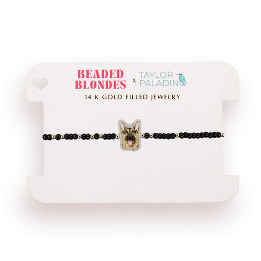 Bracelet  German Shepherd on Black Sprinkle