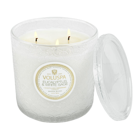 Eucalyptus & White Sage CANDLE 30OZ LUXE JAR & LID