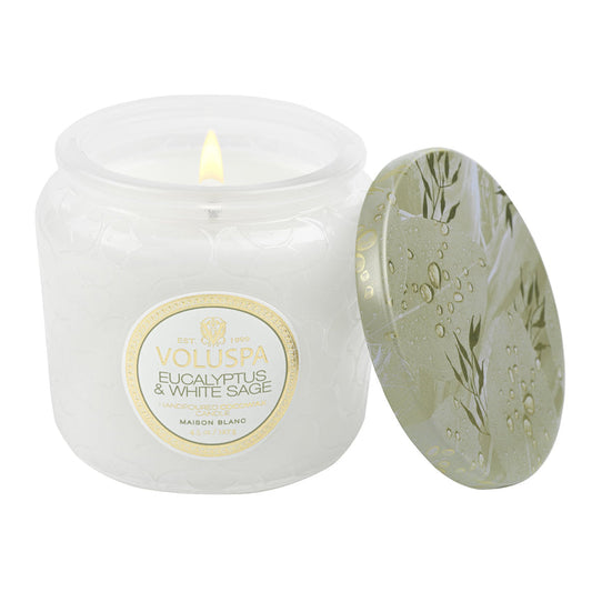 Eucalyptus & White Sage CANDLE 4.5OZ PETITE EMB JAR