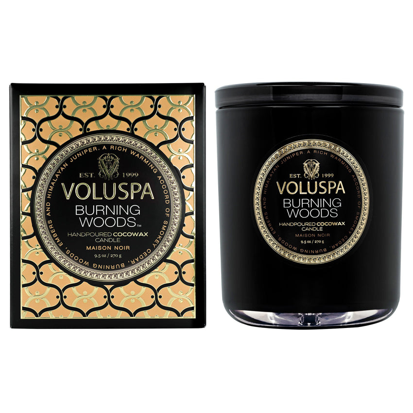 CANDLE BURNING WOODS 9.5OZ CLASSIC JAR