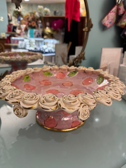 Rose Encrusted Cake Stand