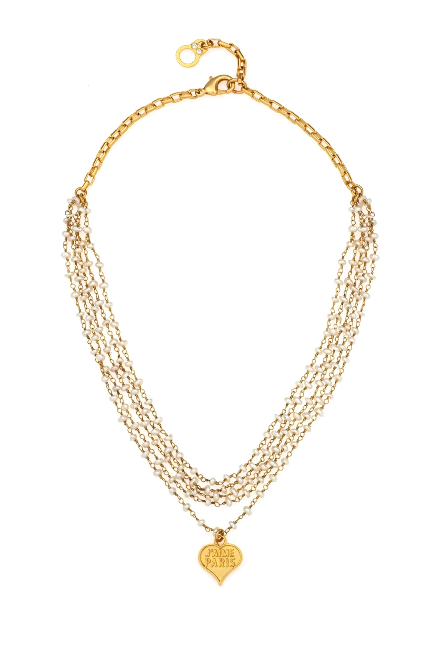 French Kande Elysande Necklace Pearl Saumur Gold Pendant