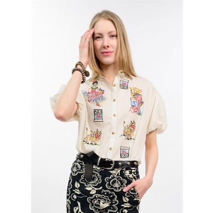 Sister Mary Top Flamenco Ivory