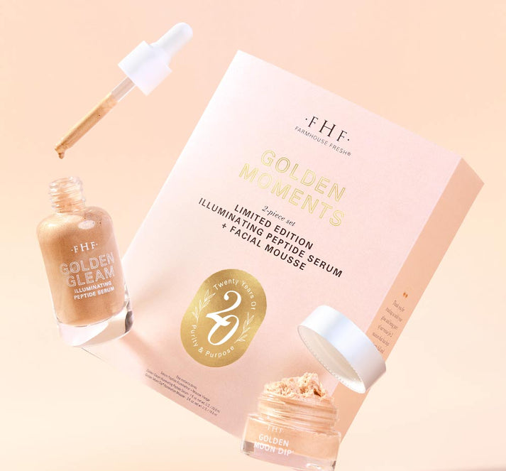 FarmHouse Fresh Serum + Facial Mousse Golden Moments 2-Piece Set Limited Edition Illuminating Peptide