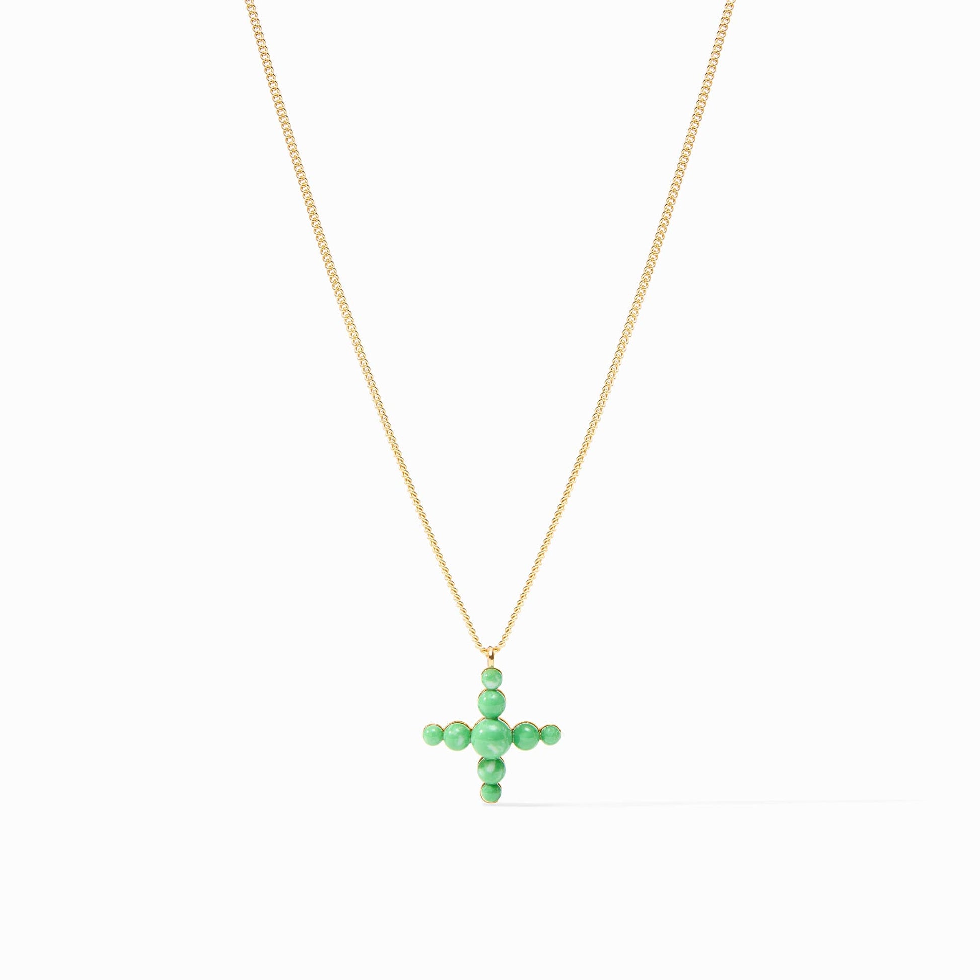 green gumdrop cross necklace by Julie Vos 
