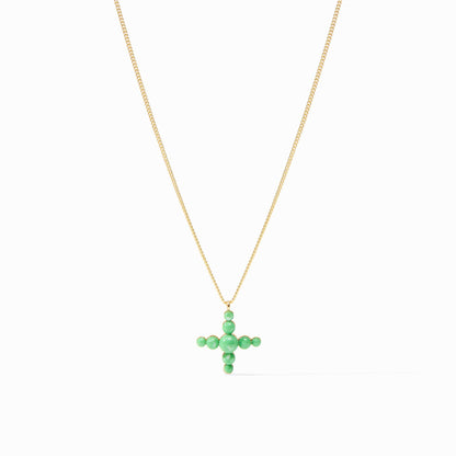 green gumdrop cross necklace by Julie Vos 