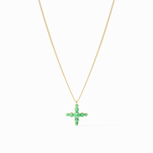 green gumdrop cross necklace by Julie Vos 