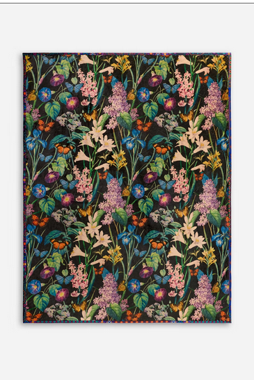 black floral Johnny WAs blanket
