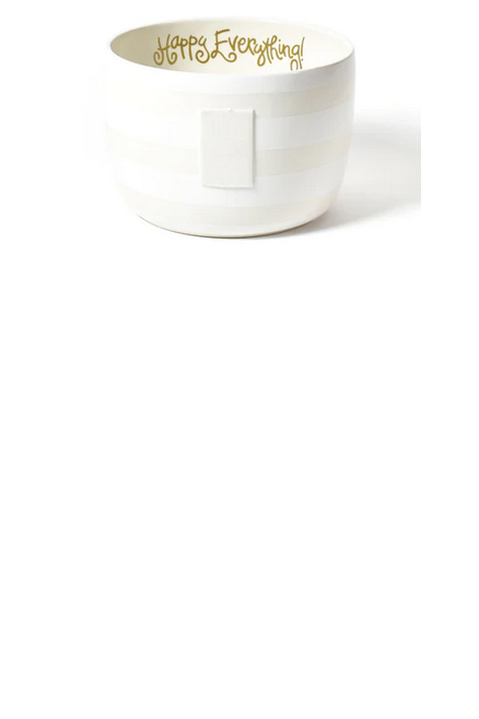 Bowl Big White Stripe Happy Everything