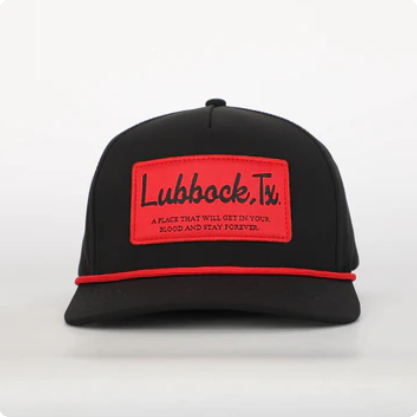 Hat Lubbock Patch Black & Red
