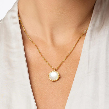 Honeybee Solitaire Necklace Iridescent Sapphire Blue Gold