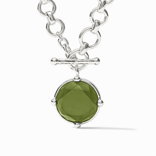 Honeybee Demi Necklace Iridescent Palmetto Green SIlver OS