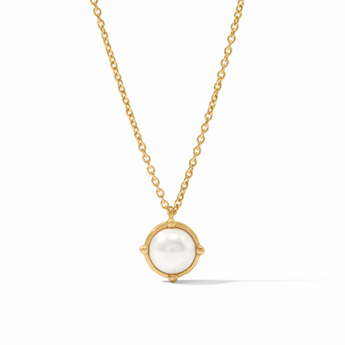 Julie Vos Honeybee Solitaire Necklace Pearl Gold