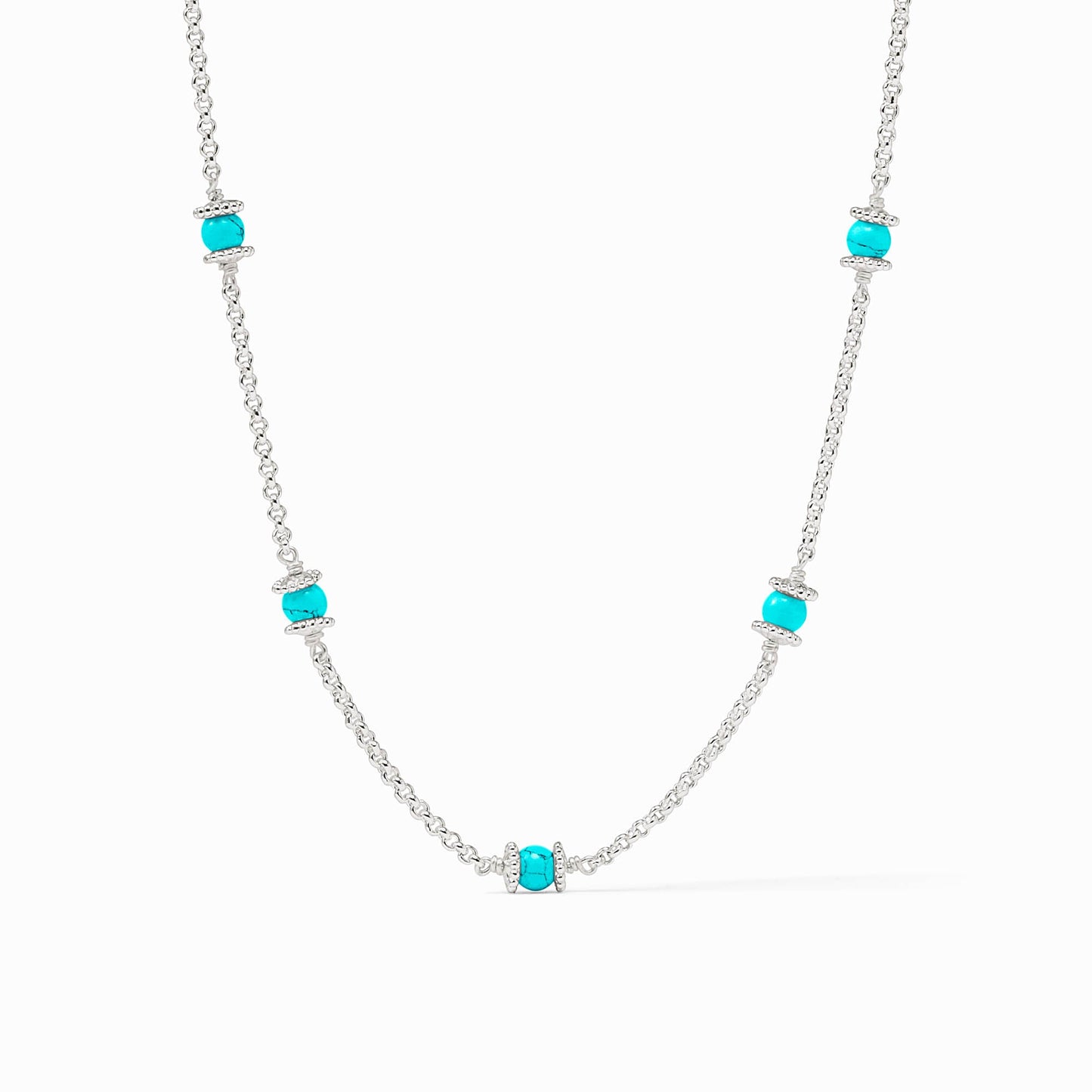 silver necklace with turqoise 