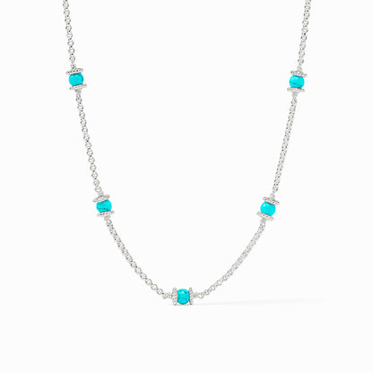 silver necklace with turqoise 