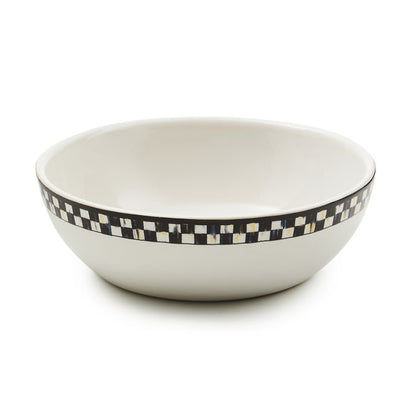stoneware bowl with black and white check 