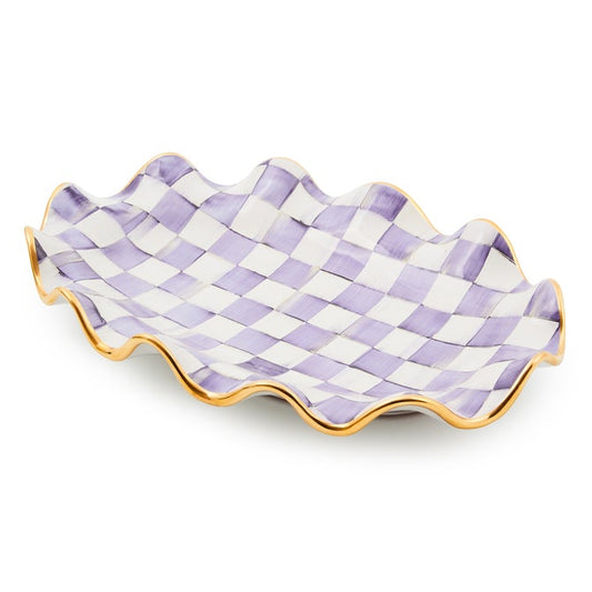 Serving Platter Rippled Ceramic