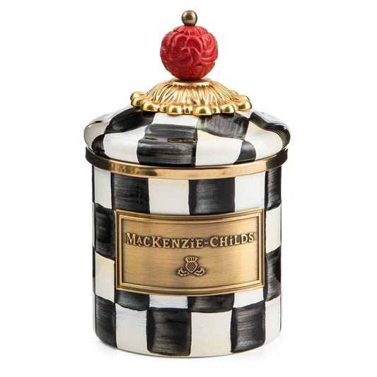 Mackenzie Childs Canister Courtly Check Enamel