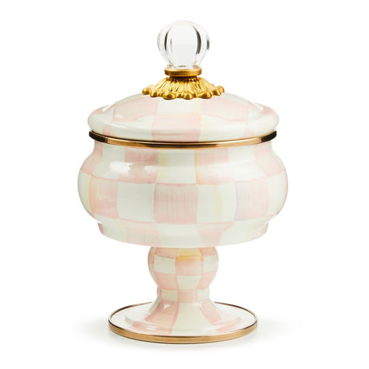Mackenzie Childs Curiosity Pot Rosy Check