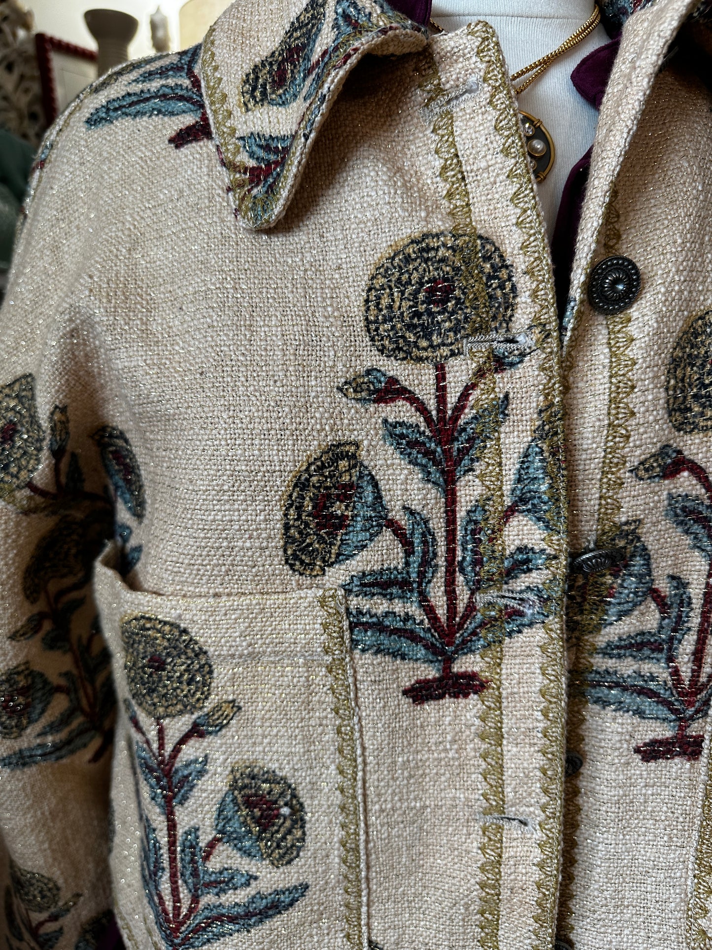 Ivy Jane Jacket Lurex Block Print