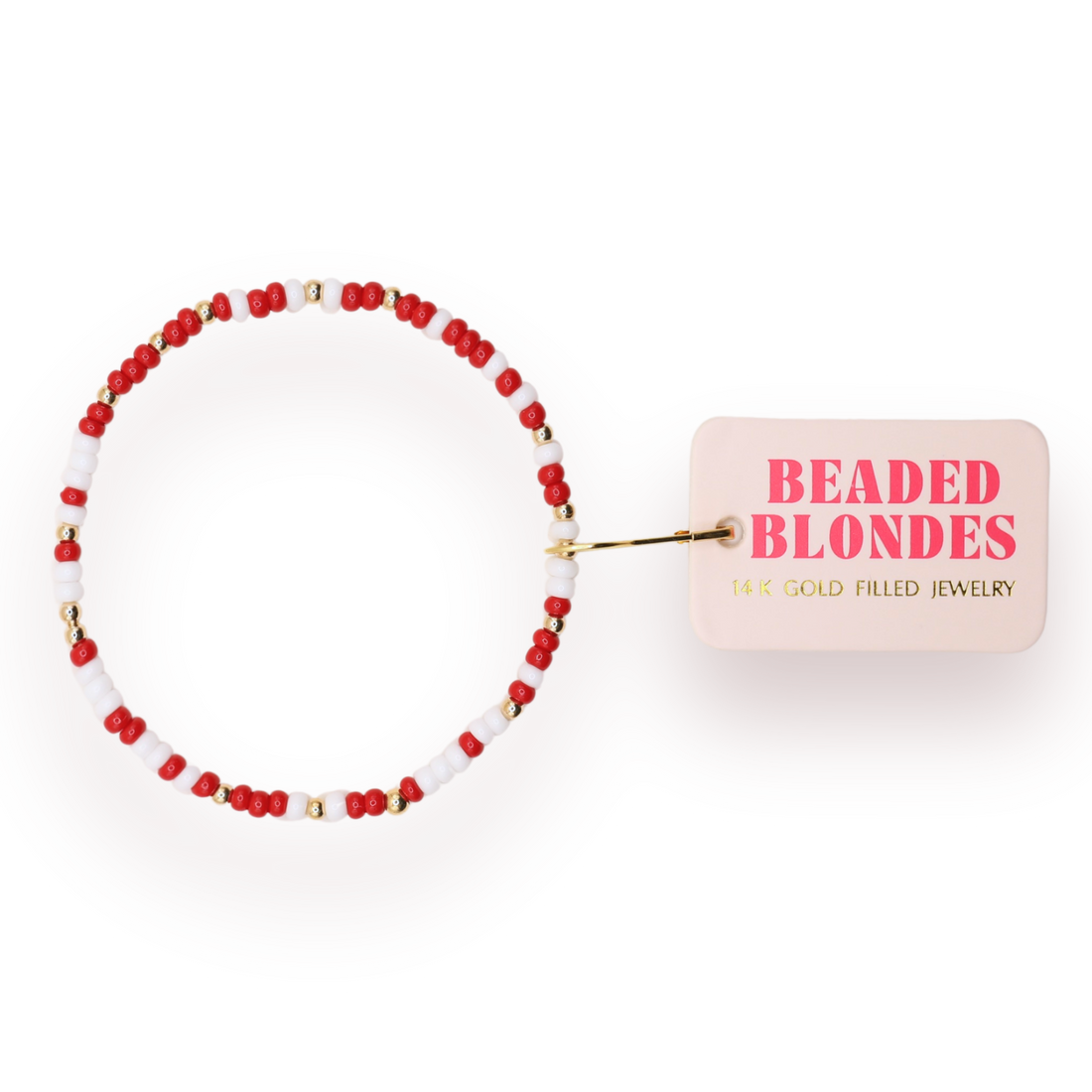 Sprinkle Bracelet Crimson Red & White