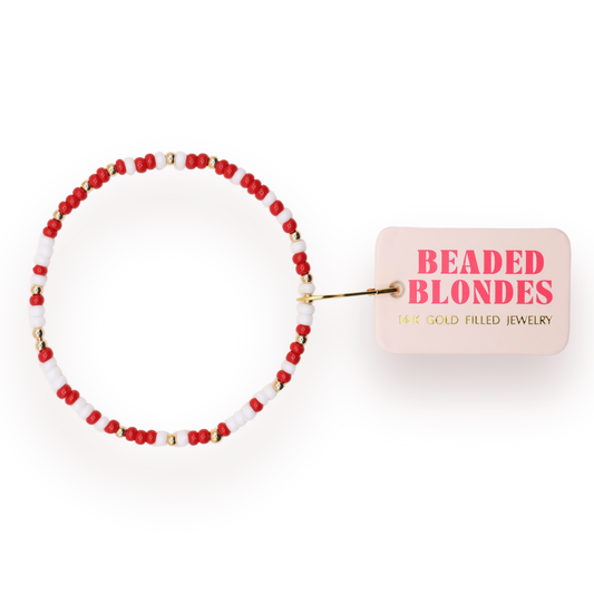 Bracelet Sprinkle Crimson Red & White