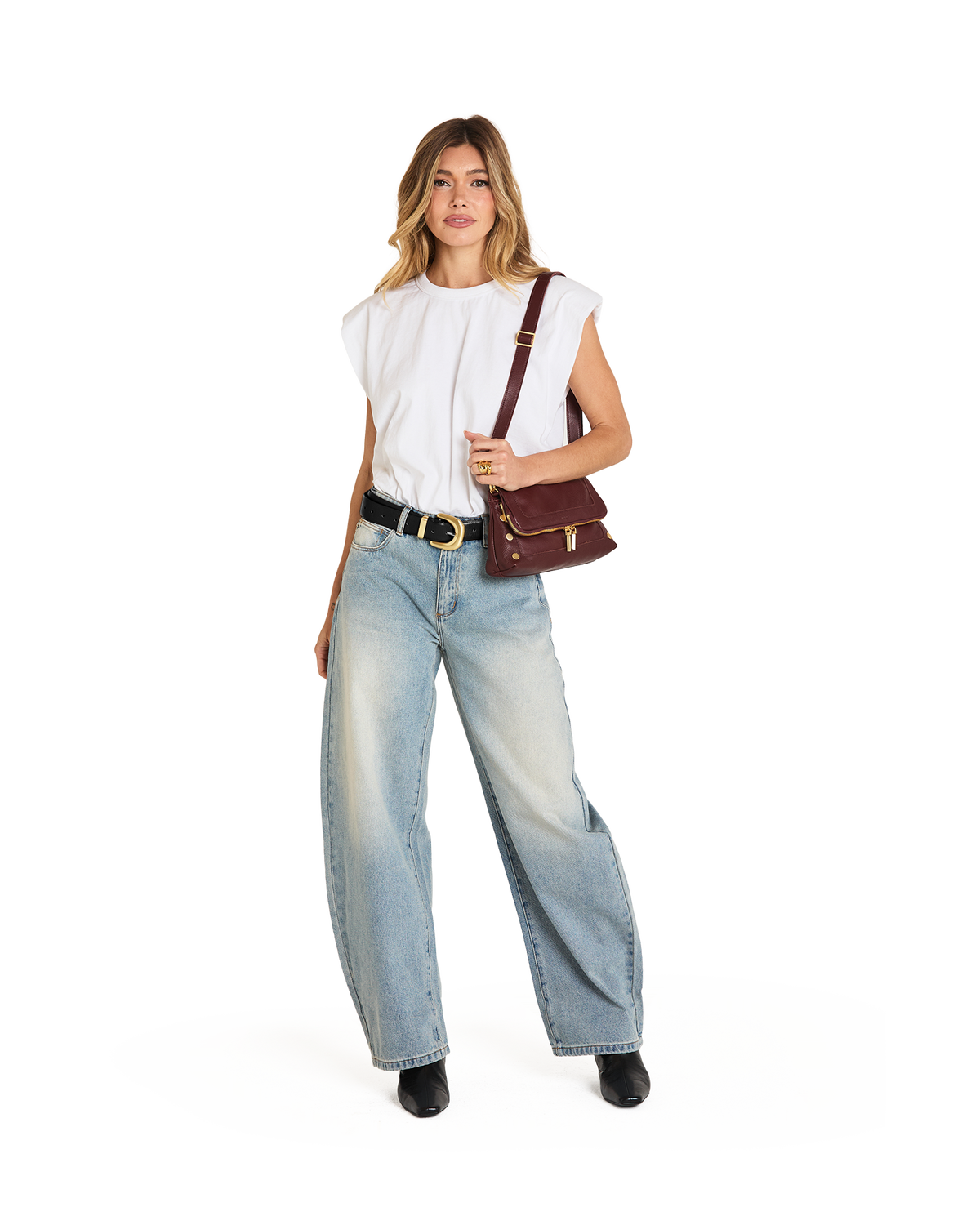 Hammitt BEVERLY MED Cherrywood Pebble / Brushed Gold HAND BAG