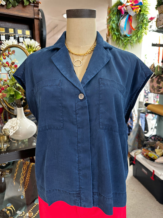 dark blue tinsel top 