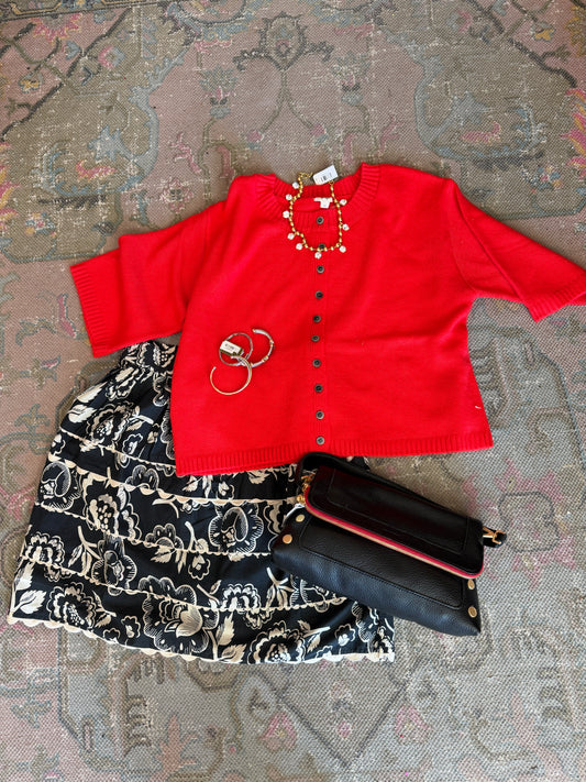 Ivy Jane Top CARDIGAN SWEATER RED