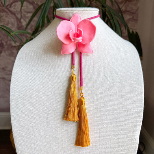 Bolo Orchid Bubblegum Pink with Fuchsia & Golden Yellow