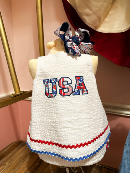 Baby Girls USA Freedom Floral Swing Top and Bloomer Set