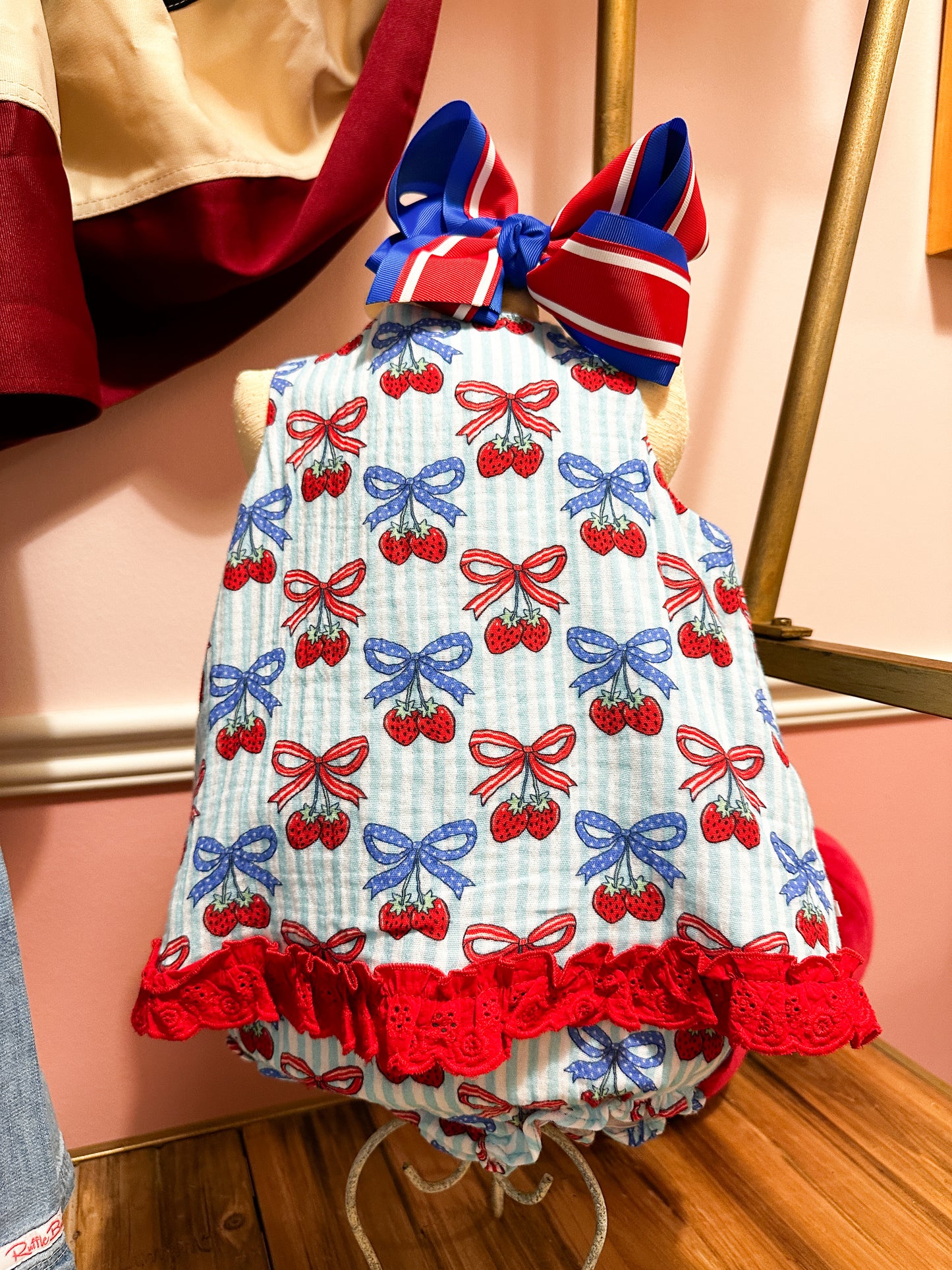 Top & Bloomer Set Berries & Bows Cotton Gauze Swing Baby Girls