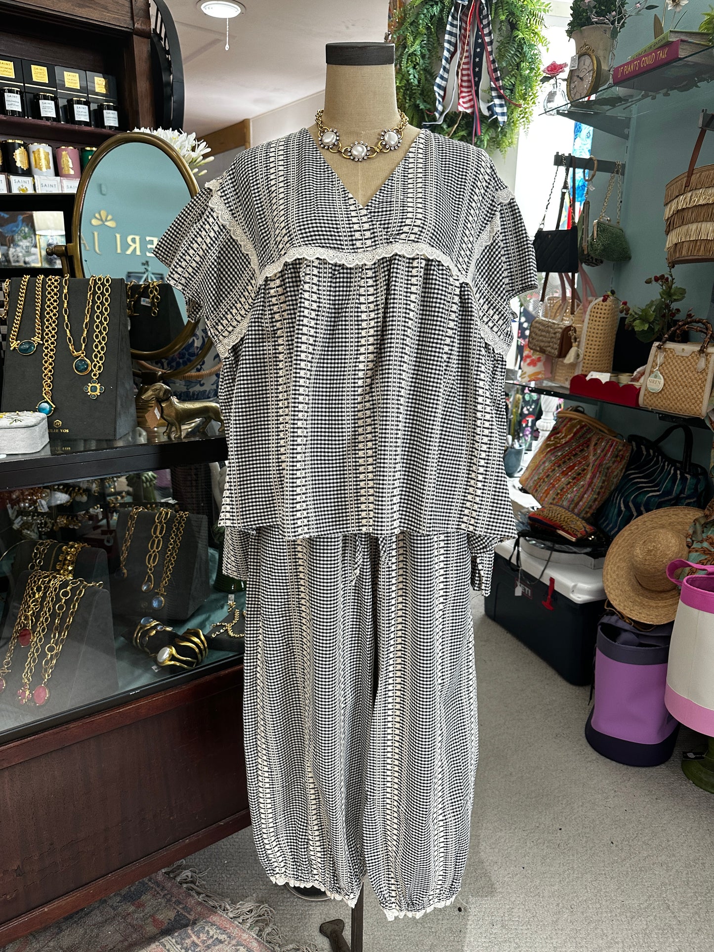 TOP GINGHAM OVERSIZED