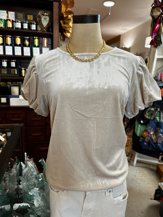 cream velvet top 