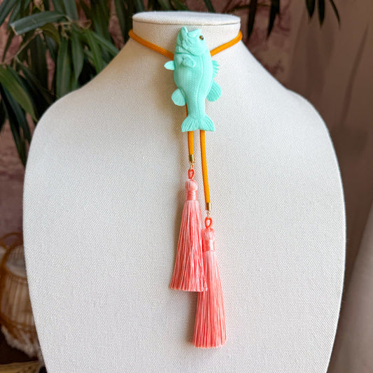 Bolo Fish Turquoise with Golden Yellow & Peach