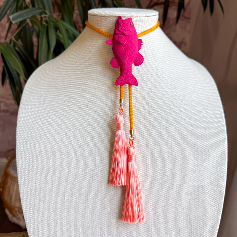 Bolo Fish Raspberry Pink with Golden Yellow & Peach