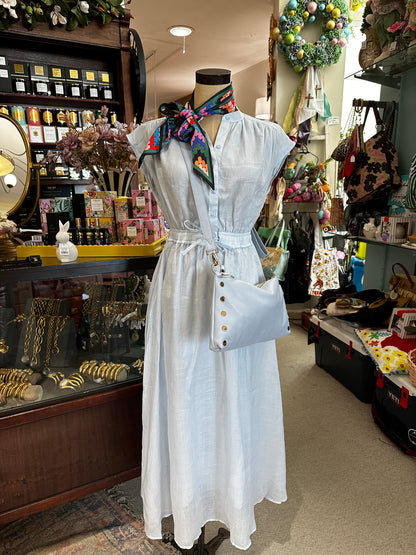 Elan Dress Midi Tie Waist Short Sleeve