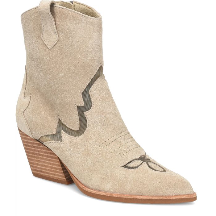 Dallas Boot Taupe Suede Combo Heel
