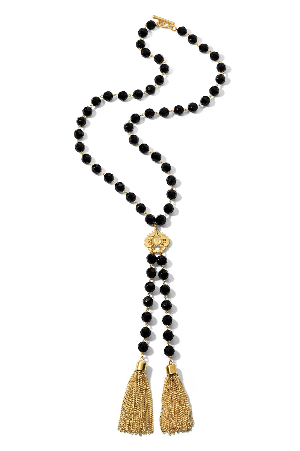 French Kande Marielle Necklace Gold Heart pendant & Tassels