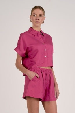 Elan Top Button Down Short Sleeve
