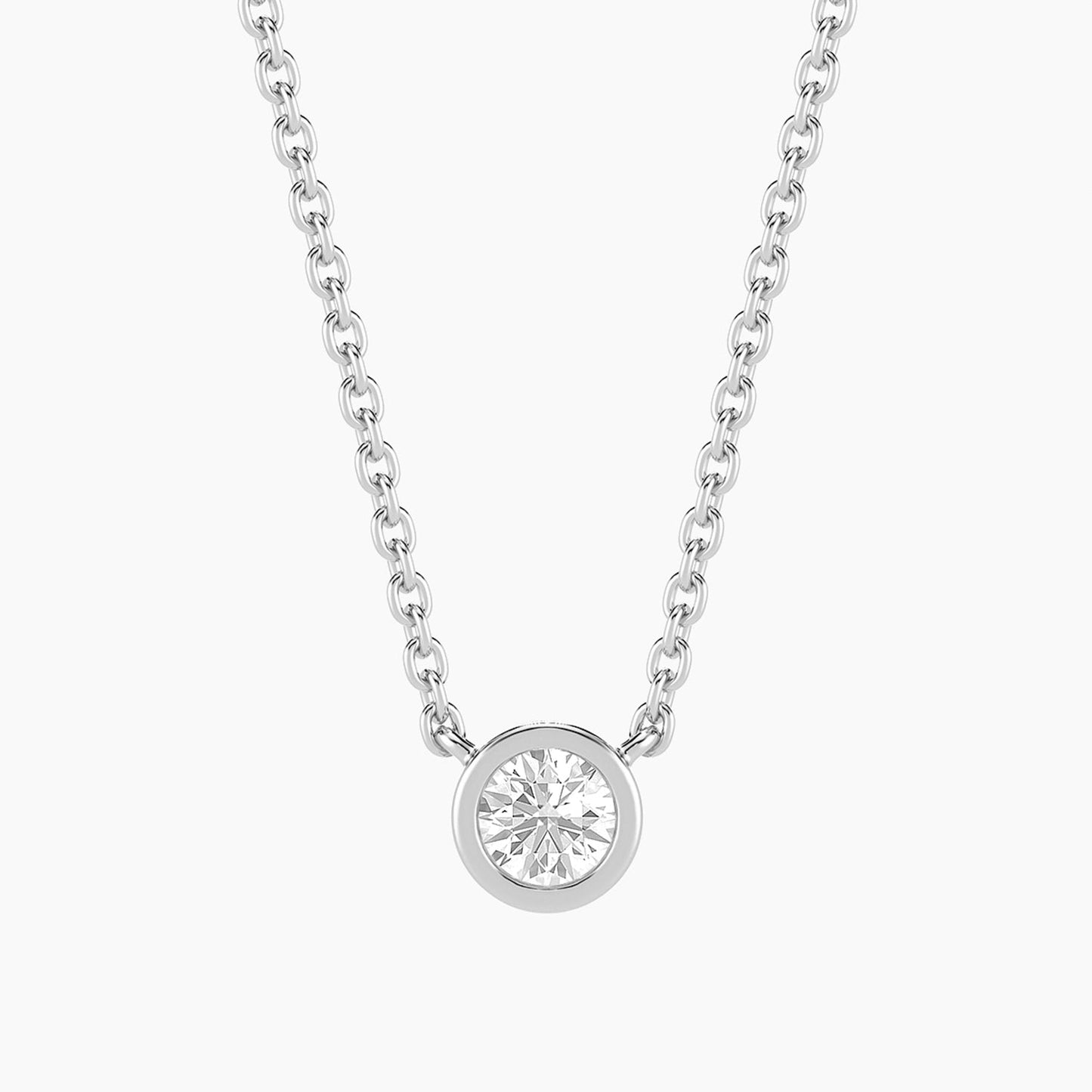 Necklace Signature Bezel Lab-Grown 0.20 Ct Pendant Waterproof
