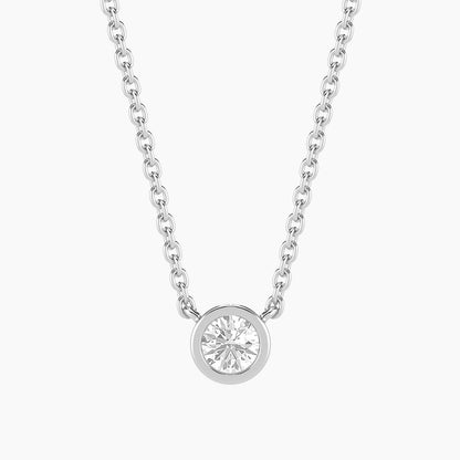 Necklace Signature Bezel Lab-Grown 0.20 Ct Pendant Waterproof
