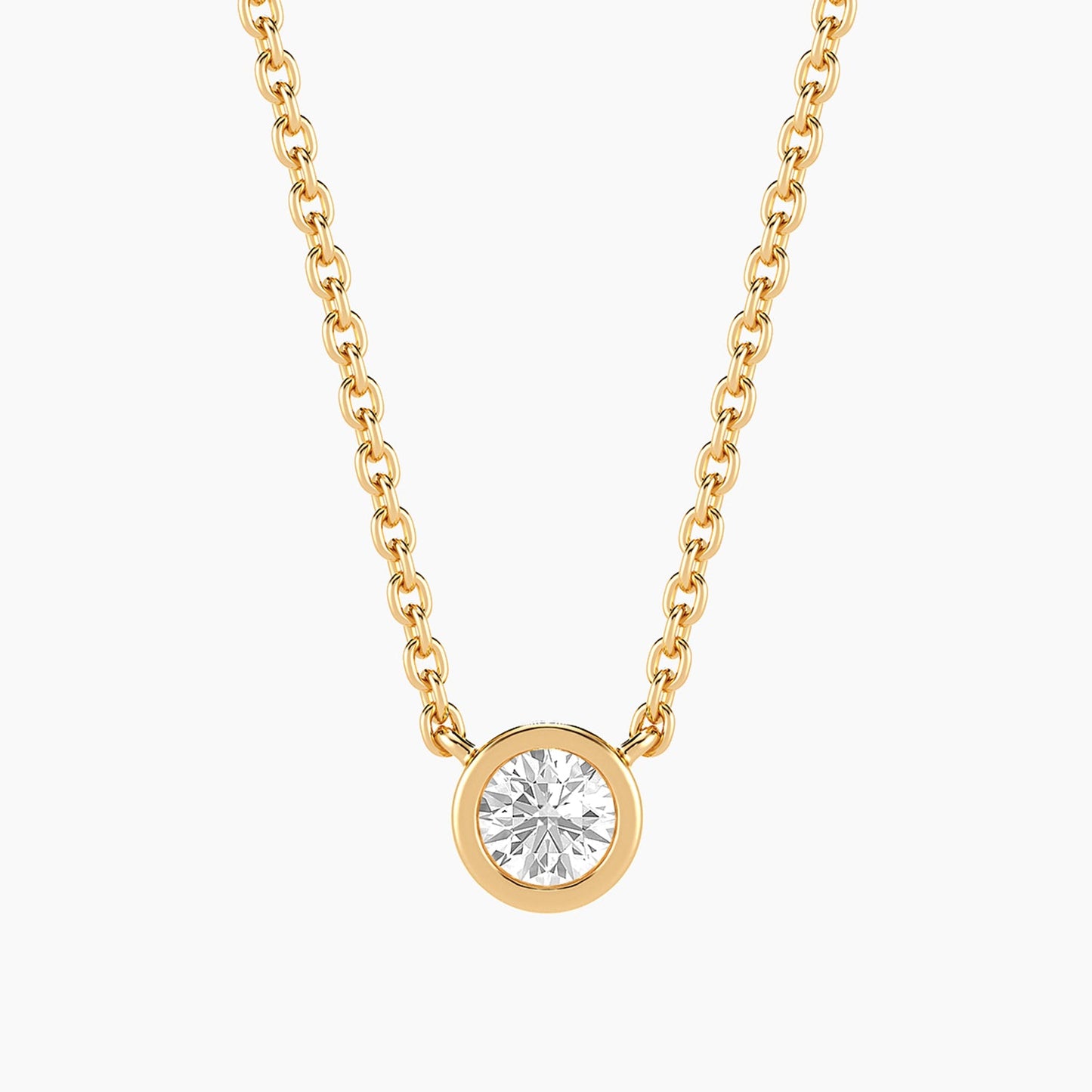 Necklace Signature Bezel Lab-Grown 0.20 Ct Pendant Waterproof